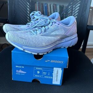 Brooks Women’s ghost 14 ac/purple/lime-size 9 medium with box